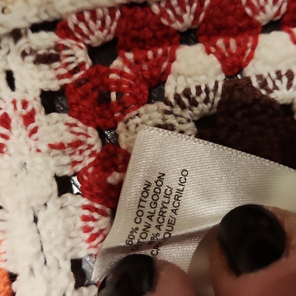 ❤️ NWOT! LUCKY BRAND CROCHET SLEEVELESS GEO SWEATER TOP, LARGE - Picture 6 of 8